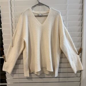 LOFT Ivory V-Neck Sweater